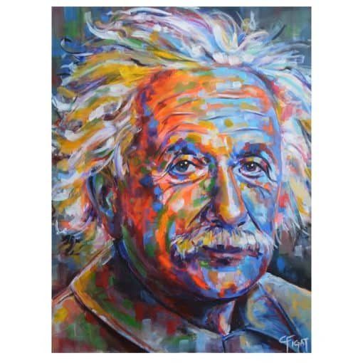 Portrait of Albert Einstein Paintings Printed on Canvas - Image 2