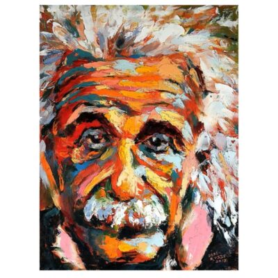 Portrait of Albert Einstein Paintings Printed on Canvas - Image 4