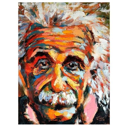 Portrait of Albert Einstein Paintings Printed on Canvas - Image 4