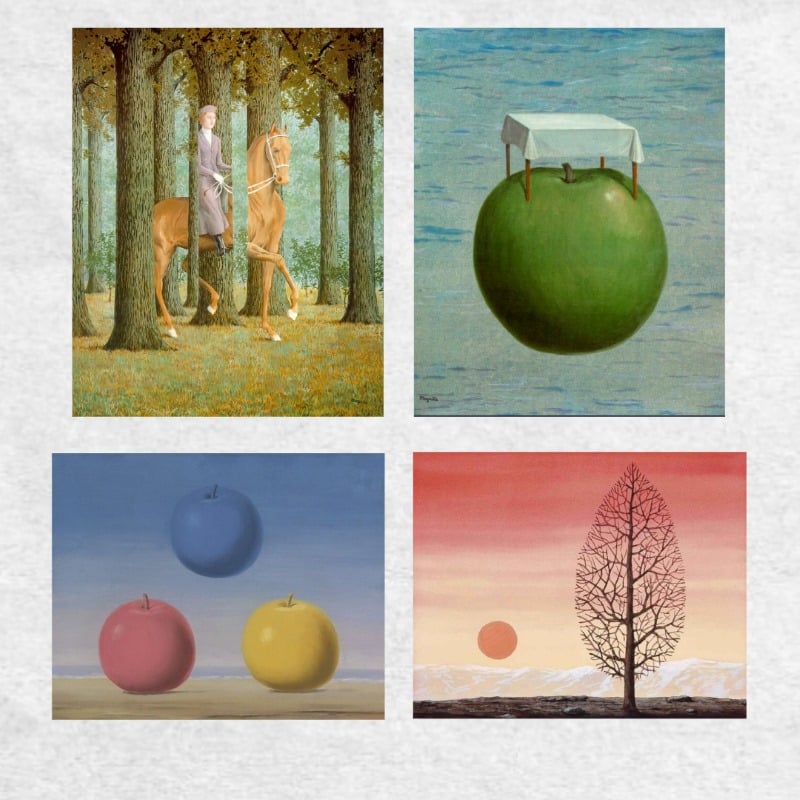 René Magritte Surrealism Paintings Printed on Canvas