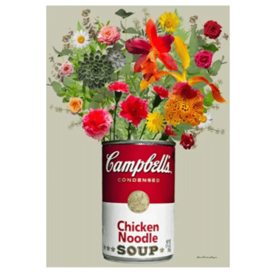 Soup Can with Flowers
