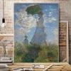 The Promenade Woman with a Parasol by Claude Monet Printed on Canvas