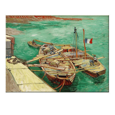 Vincent van Gogh 1888 Quay with Men Unloading Sand Barges