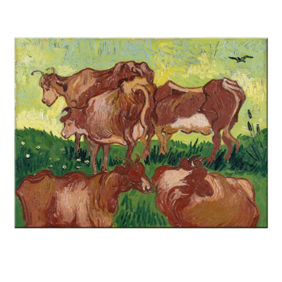 Vincent van Gogh 1890 Cows After Jordaens