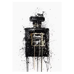 Abstract Black Perfume Bottle Artwork