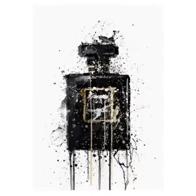 Abstract Black Perfume Bottle Artwork