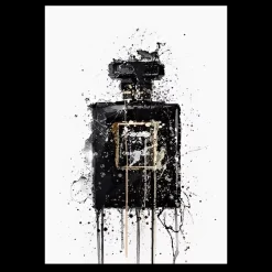 Abstract Black Perfume Bottle Artwork