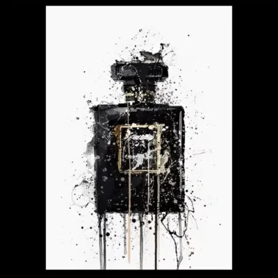 Abstract Black Perfume Bottle Artwork