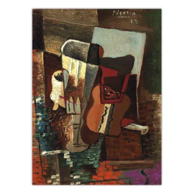 Pablo Picasso 1919 Verre Pipe et Paquet de Tabac