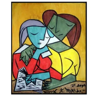 Pablo Picasso 1934 Two Girls Reading Two Characters