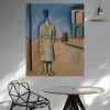 The Girl from the West by Carlo Carrà Printed on Canvas