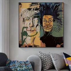 Two Heads by Jean-Michel Basquiat Printed on Canvas