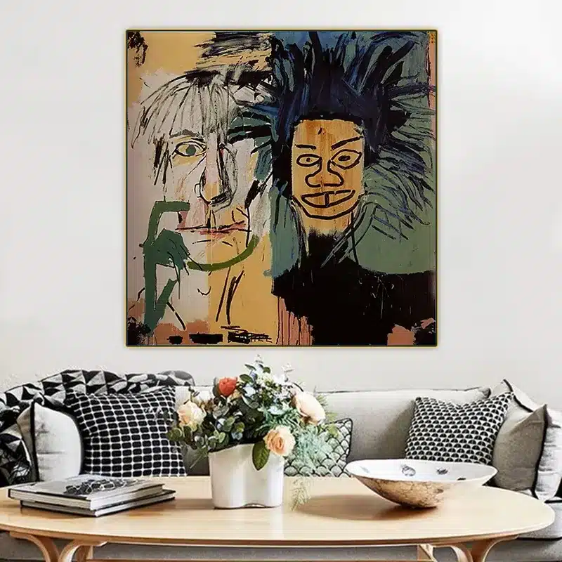 Two Heads by Jean-Michel Basquiat Printed on Canvas