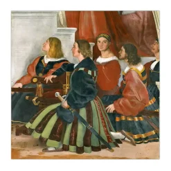 Raphael’s self-portrait in the middle by Raphael 1512