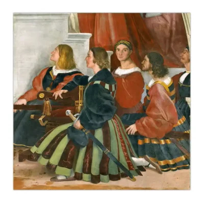 Raphael’s self-portrait in the middle by Raphael 1512