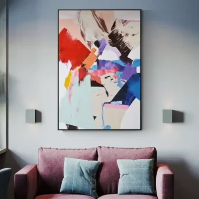 Abstract Color Splash Oil Painting Printed on Canvas