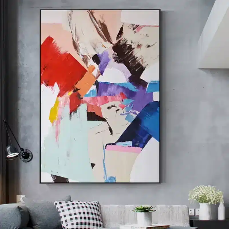 Abstract Color Splash Oil Painting Printed on Canvas