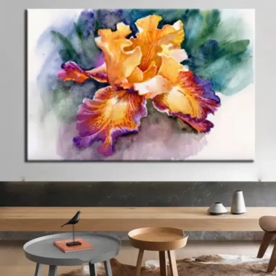 Abstract Colorful Iris Painting Printed on Canvas
