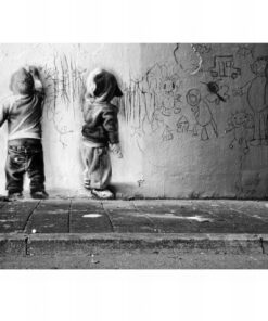 Graffiti Kids Drawing On The Wall 1