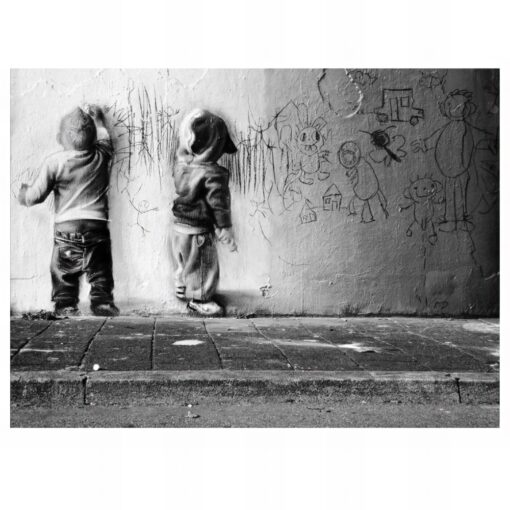 Graffiti Kids Drawing On The Wall 1