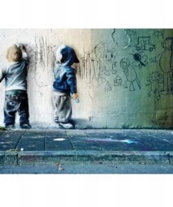Graffiti Kids Drawing On The Wall 2
