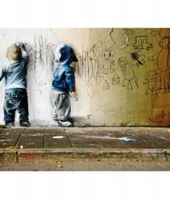 Graffiti Kids Drawing On The Wall 3