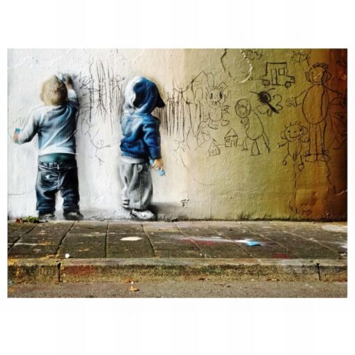 Graffiti Kids Drawing On The Wall 3