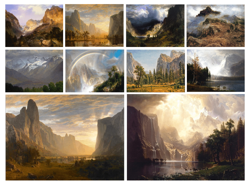 Landscapes Paintings by by Albert Bierstadt, Frederic Edwin Church & Thomas Moran
