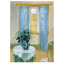 Painting by Anna Ancher (1) Interior with Clematis 1913