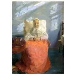 Painting by Anna Ancher (2) Mrs Ane Brøndum in the Blue Room 1913
