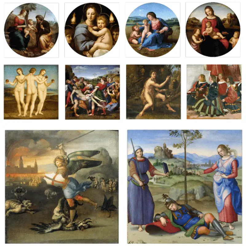 Paintings by Raffaello Sanzio Printed on Canvas