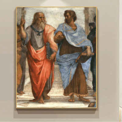 Plato and Aristotle by Raphael in The School of Athens Printed on Canvas