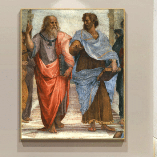 Plato and Aristotle by Raphael in The School of Athens Printed on Canvas