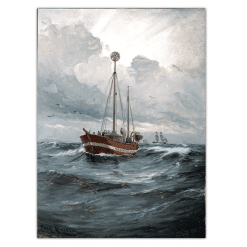 The Lightship at Skagen Reef by Carl Locher 1892