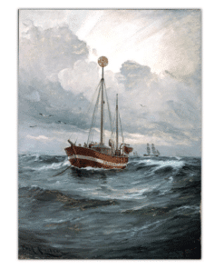 The Lightship at Skagen Reef by Carl Locher 1892
