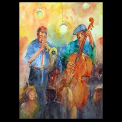 Colorful Watercolor Painting of Music People