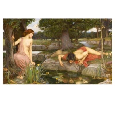 Echo and Narcissus by John William Waterhouse Printed on Canvas - Image 2