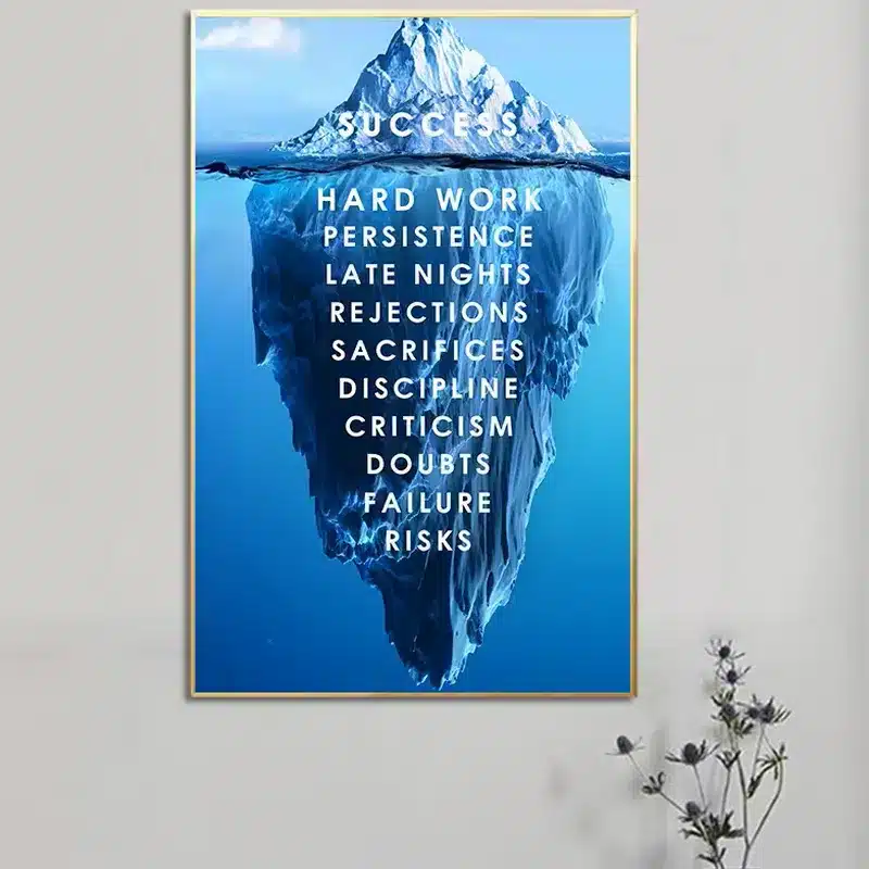 Iceberg of Success Wall Art, Printed on Canvas