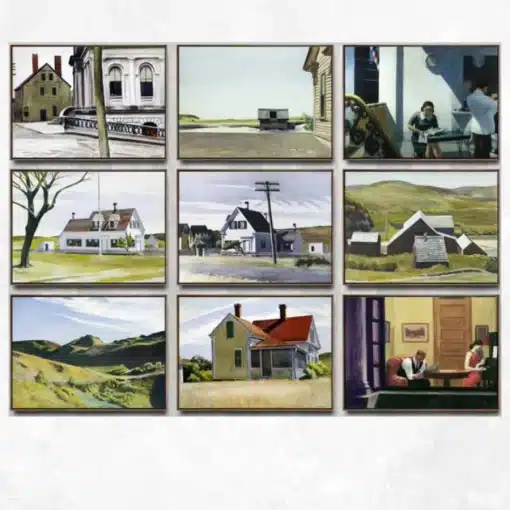 Paintings by Edward Hopper Painted 1927-1933 Printed on Canvas