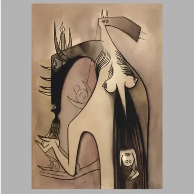 Female Horse by Wifredo Lam 1948 Printed on Canvas - Image 3