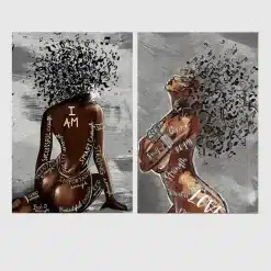 I Am Enough Abstract Good Looking Woman Printed on Canvas