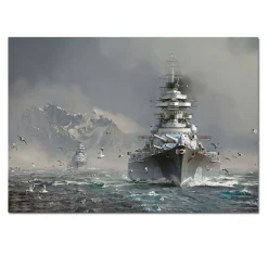 The Bismarck Battleship Artwork Printed on Canvas - Image 3