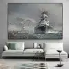 The Bismarck Battleship Artwork Printed on Canvas