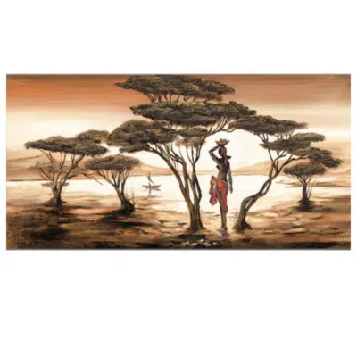 African Art Landscape and Woman