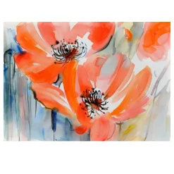 Beautiful Flowers Watercolor Paintings Printed on Canvas - Image 12