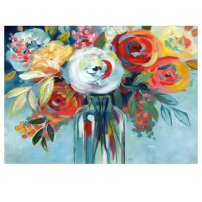 Beautiful Flowers Watercolor Paintings Printed on Canvas - Image 7