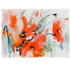 Beautiful Flowers Watercolor Paintings Printed on Canvas - Image 9
