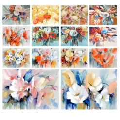 Beautiful Flowers Watercolor Paintings Printed on Canvas