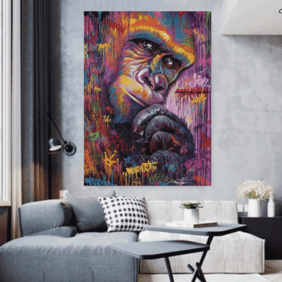 Colorful Gorilla Graffiti Painting