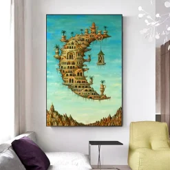 Living on the Moon Artwork Printed on Canvas